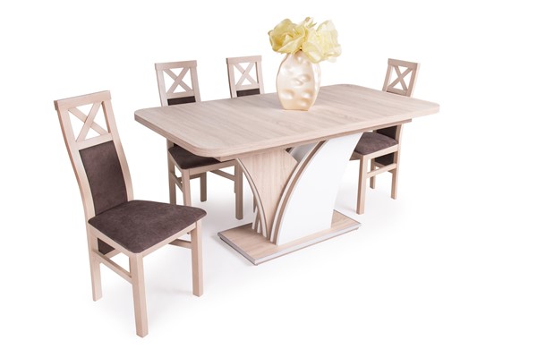 Enzo asztal Herman székkel -  4 személyes étkezőgarnitúra
