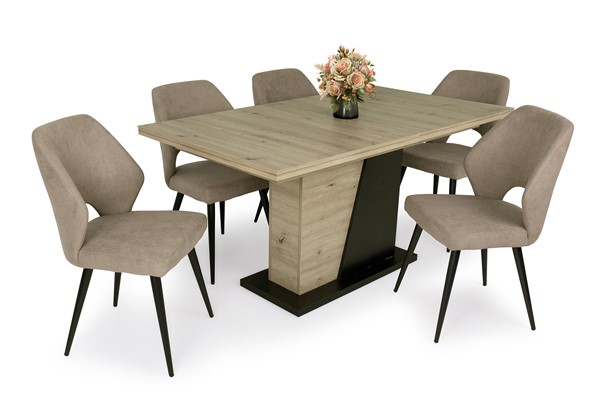 Norton asztal Aspen székkel - 5 személyes étkezőgarnitúra 