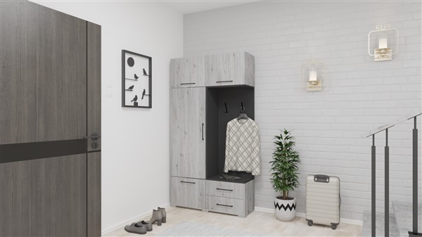 Csilla előszobabútor cortona tölgy - antracit szürke 110 cm