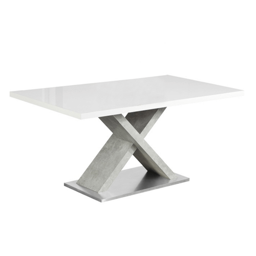 Farnel magasfényű étkezőasztal beton lábakkal 160 cm x 90 cm