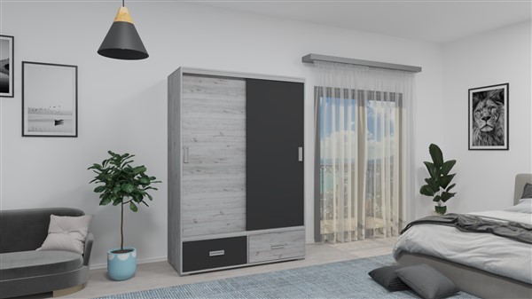 NT Kombi 2 tolóajtós gardróbszekrény 160 cm