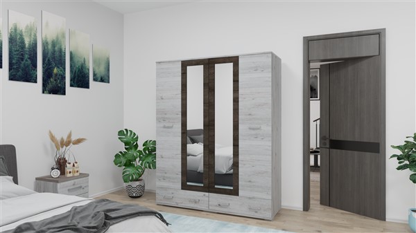 Köln gardróbszekrény - cortona tölgy - concordia tölgy 160 cm