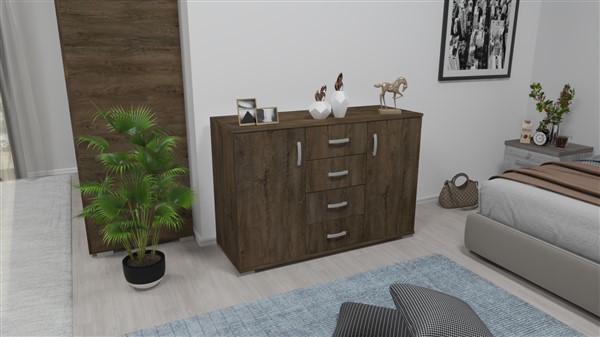 Kombinált 4 fiókos komód 120 cm
