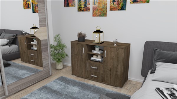Kombinált 2 fiókos komód 120 cm