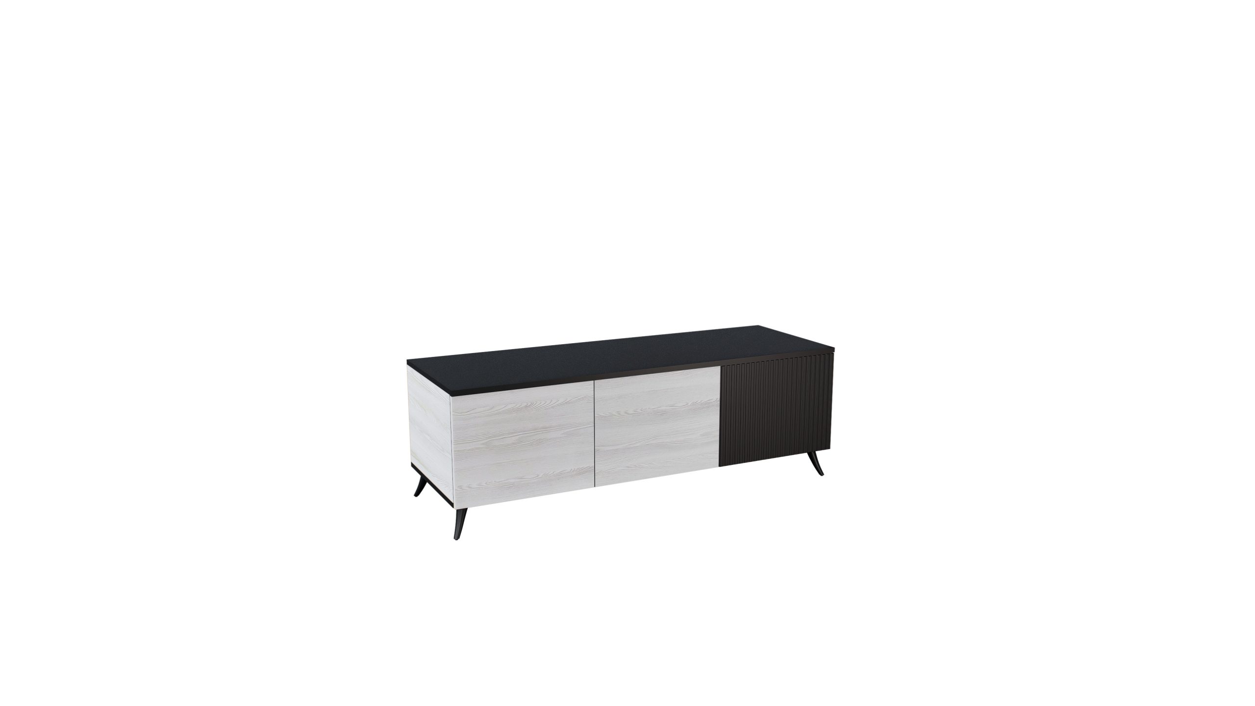 TRX 08 TV-s elem 170cm hófehér kőris-fekete MDF
