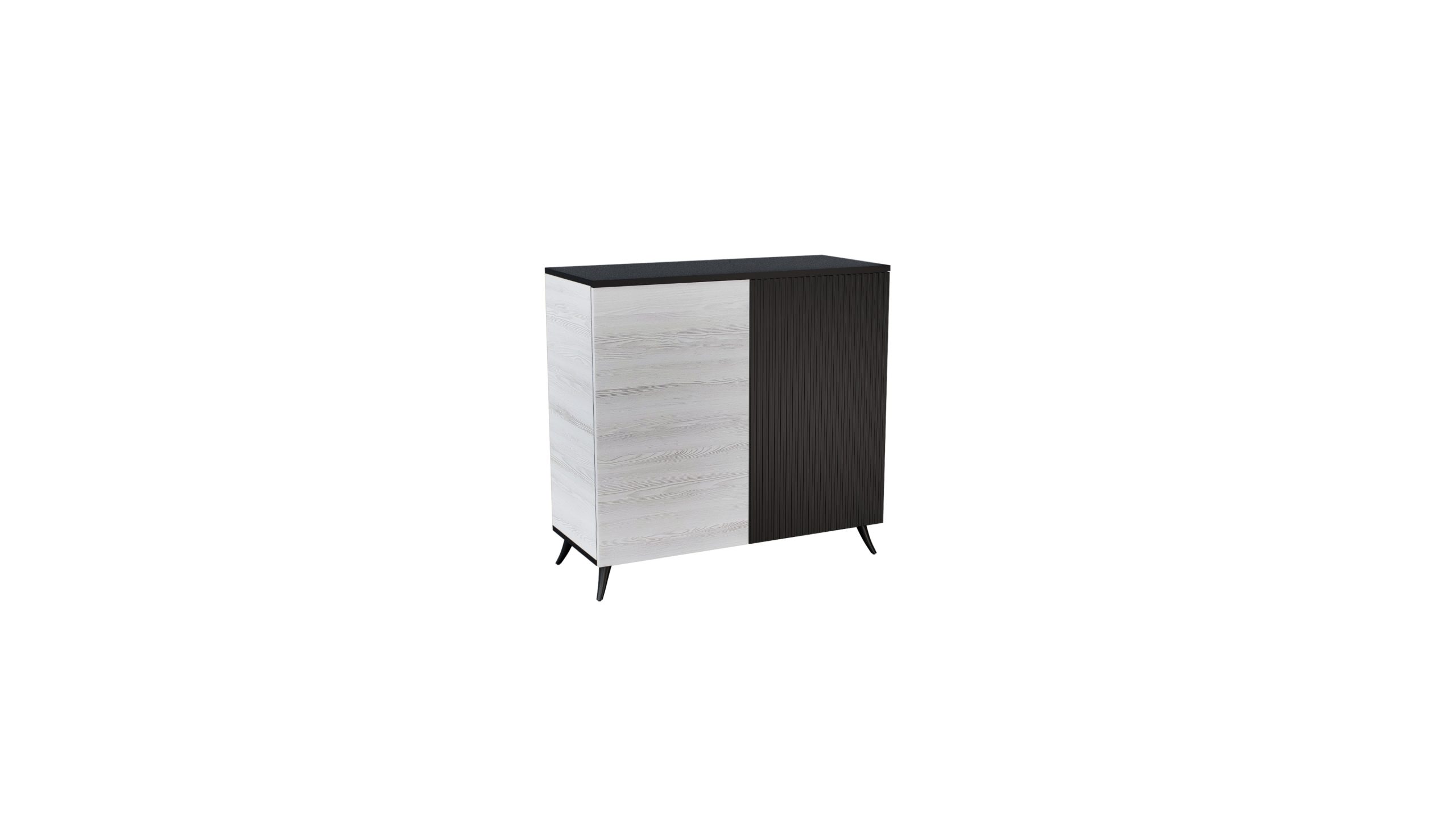 TRX 04 2 ajtós komód elem 100 cm hófehér kőris-fekete MDF