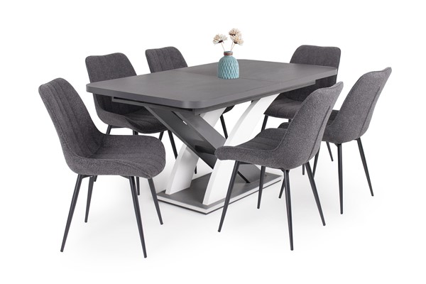 Dexter szék Elis asztallal - 6 személyes étkezőgarnitúra