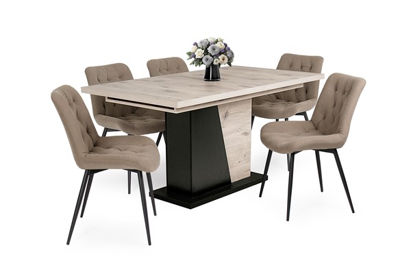 Korina szék Norton asztallal - 5 személyes étkezőgarnitúra