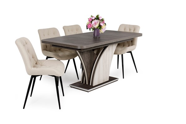 Korina szék Enzo asztallal - 4 személyes étkezőgarnitúra