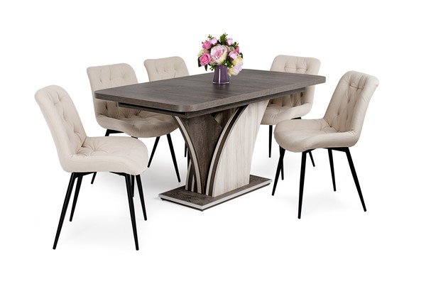 Korina szék Enzo asztallal - 5 személyes étkezőgarnitúra