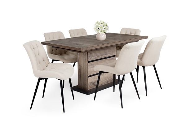 Korina szék Sydney asztallal - 6 személyes étkezőgarnitúra