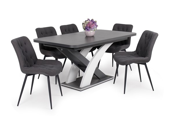 Korina szék Elis asztallal - 5 személyes étkezőgarnitúra