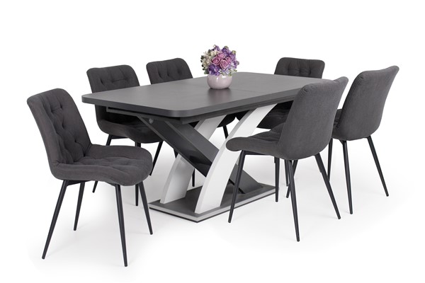 Korina szék Elis asztallal - 6 személyes étkezőgarnitúra