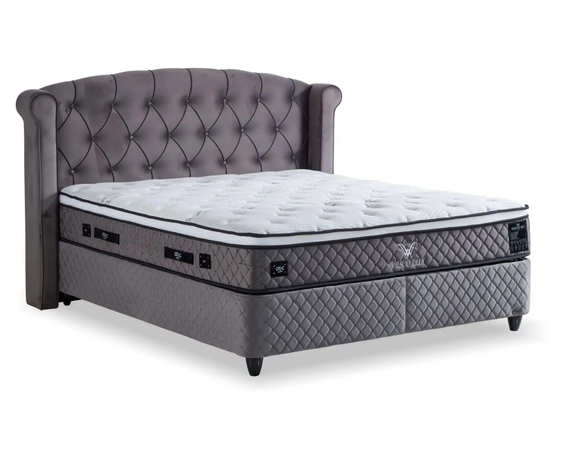 VISCO LUX kontinentális ágy szürke 160x200 cm Készletről vihető