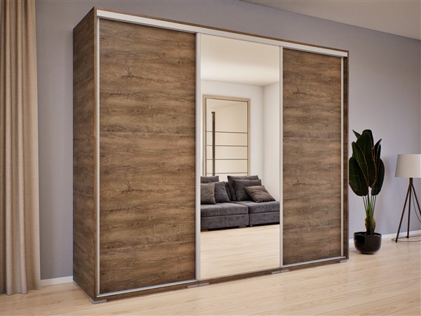 Hanga tolóajtós gardróbszekrény 1 tükörrel 239 cm