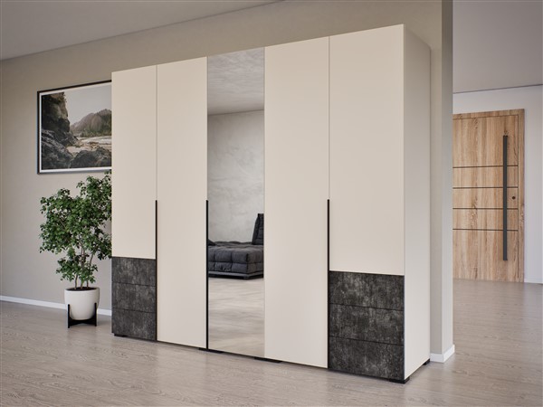 New Maxi gardróbszekrény 1 tükörrel 225 cm