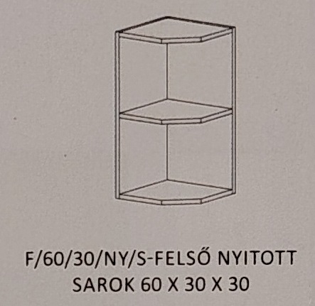 Anikó konyha  felső  60/30 cm végzáró nyitott elem