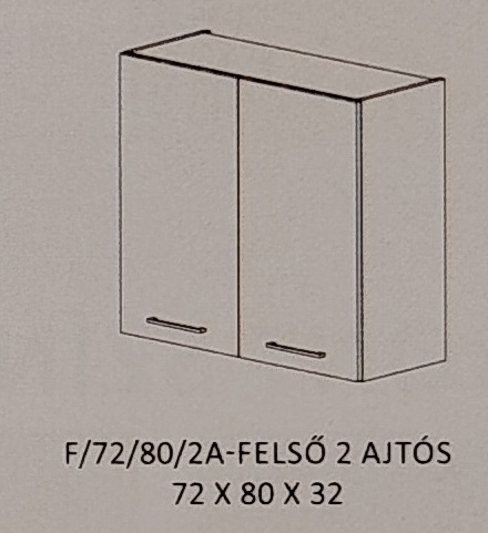 Anikó konyha  felső   - 72/80 cm 2 ajtós elem
