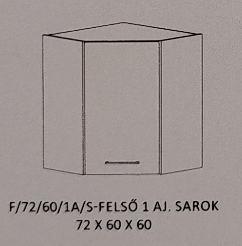Orsi  konyha  felső   - 72/60 cm 1 ajtós sarok elem