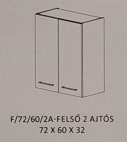 Orsi  konyha  felső   - 72/60 cm 2 ajtós elem