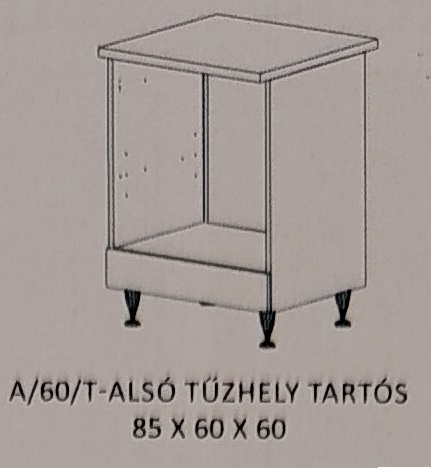 Alíz konyha  alsó  beépíthető sütős  -  60 cm széles elem