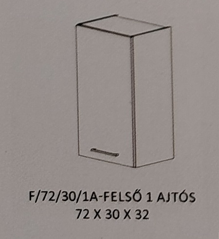 Alíz  konyha  felső   - 72/30 cm 1 ajtós elem