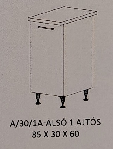 Flóra konyha  alsó  1 ajtós  -  30 cm széles elem