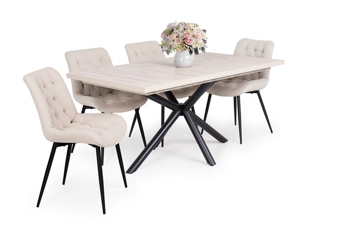 Suzy asztal Korina székkel - 4 személyes étkezőgarnitúra