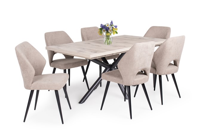 Suzy asztal Aspen székkel - 6 személyes étkezőgarnitúra