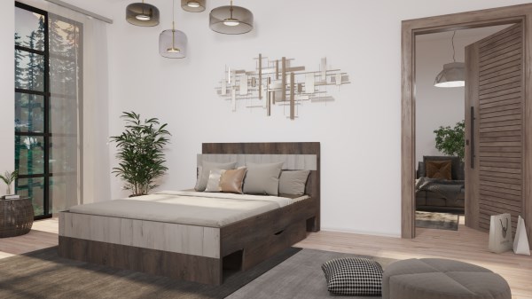 Wilson WA7  ágykeret 160 cm x 200 cm - ében tölgy - iszap tölgy