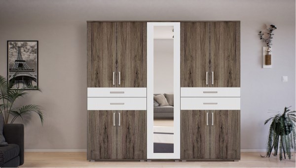 Gib Salon 5  - gardróbszekrény 200  cm  - san remo  -  fehér