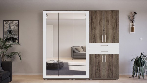 Gib Salon 6  - gardróbszekrény 200  cm  - san remo  -  fehér