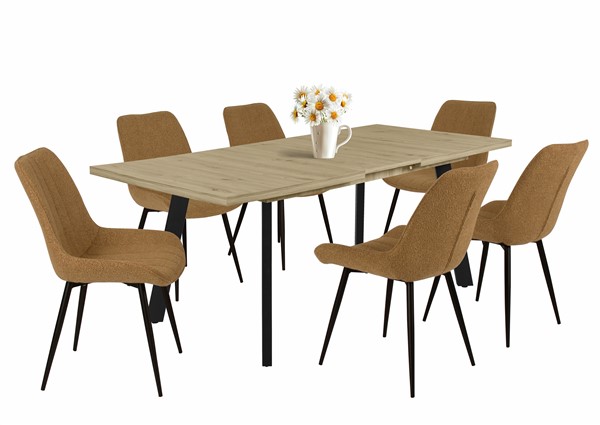 Linett asztal Dexter székkel - 6 személyes étkezőgarnitúra