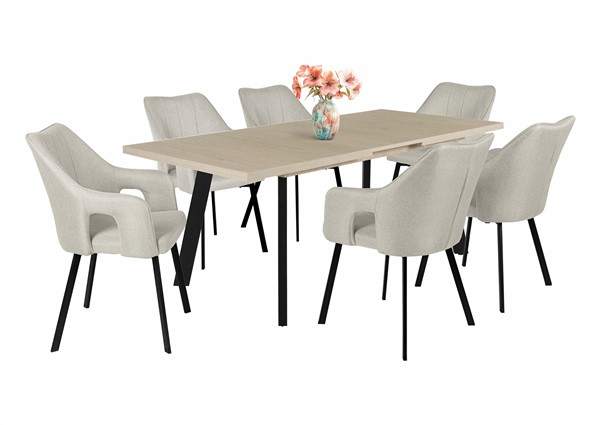 Linett asztal Imperial székkel - 6 személyes étkezőgarnitúra