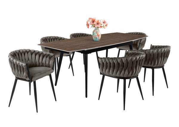 Rebeka asztal Deluxe székkel - 6 személyes étkezőgarnitúra