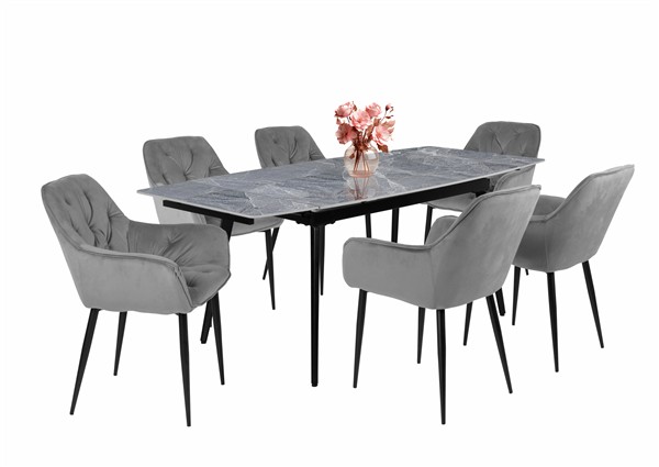 Rebeka asztal Noel székkel - 6 személyes étkezőgarnitúra