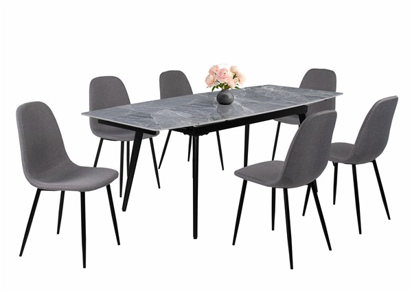 Rebeka asztal Ted székkel - 6 személyes étkezőgarnitúra