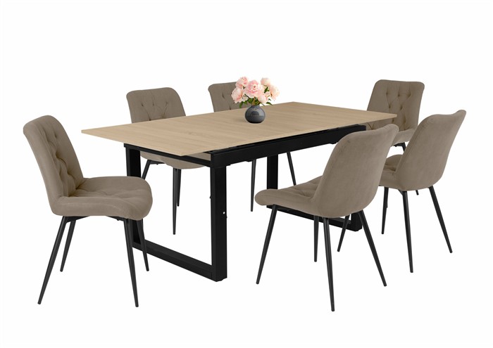 Kornél asztal Korina székkel - 6 személyes étkezőgarnitúra