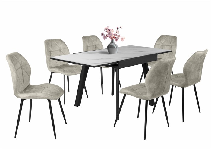 Diaz asztal Vanda székkel - 6 személyes étkezőgarnitúra