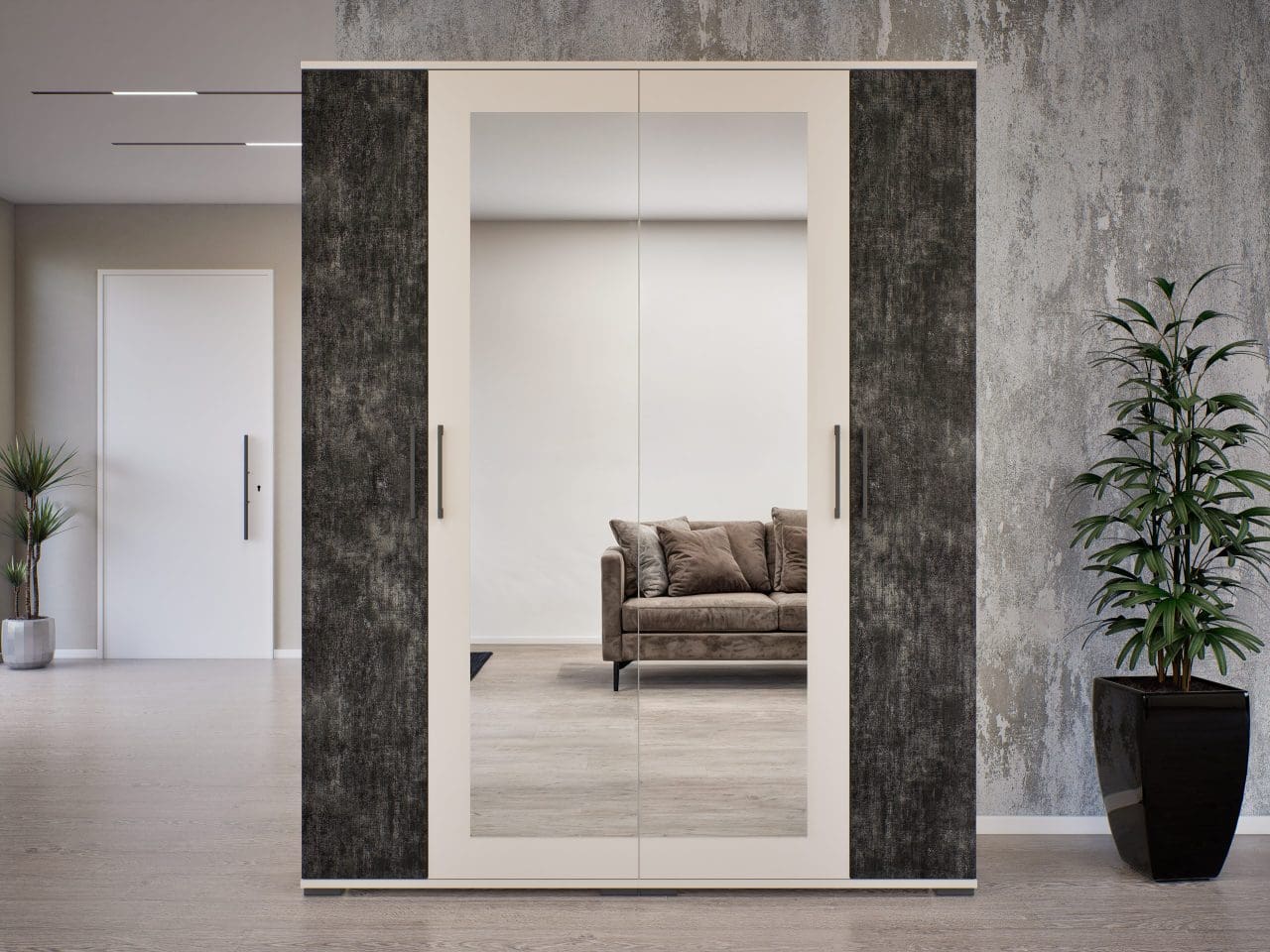 Cleopátra gardróbszekrény- kasmír-beton 160 cm