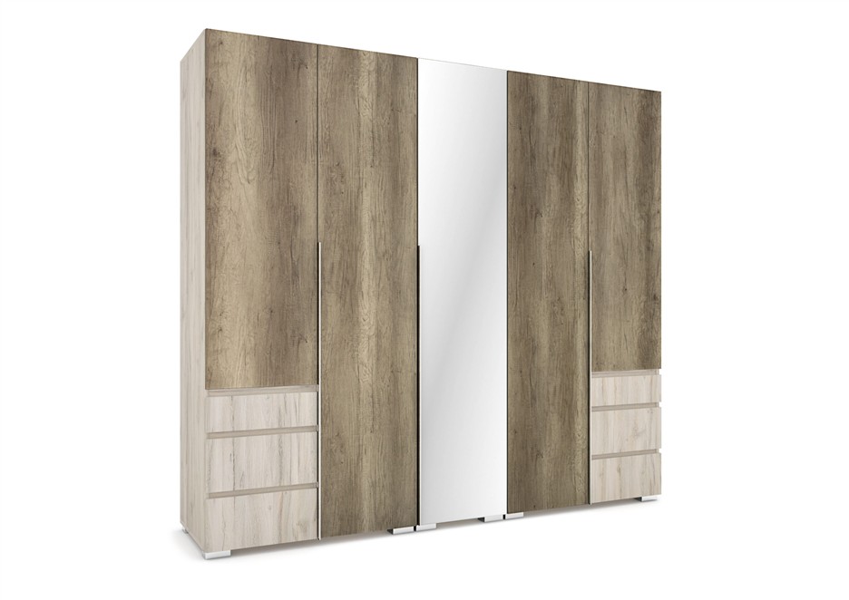 Silver gardróbszekrény 225 cm 1 db tükörrel