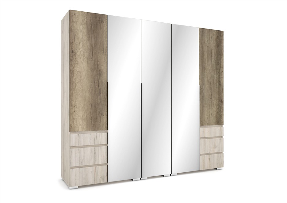 Silver gardróbszekrény 225 cm 3 db tükörrel