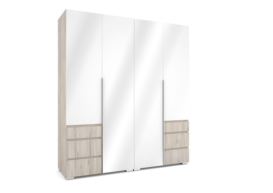 Silver magasfényű gardróbszekrény 180 cm 2 db tükörrel