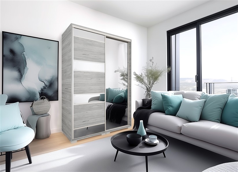 Peking tolóajtós gardróbszekrény 140 cm, 2 ajtós