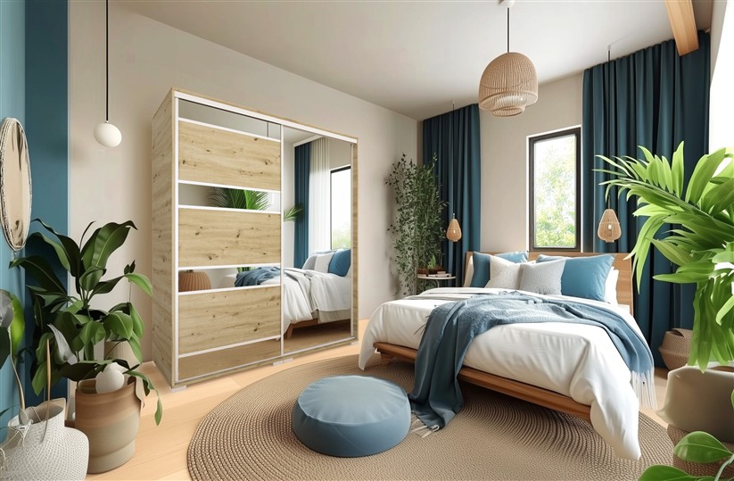 Peking tolóajtós gardróbszekrény 180 cm, 2 ajtós