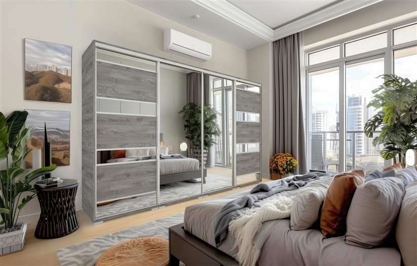 Peking tolóajtós gardróbszekrény 318 cm, 4 ajtós