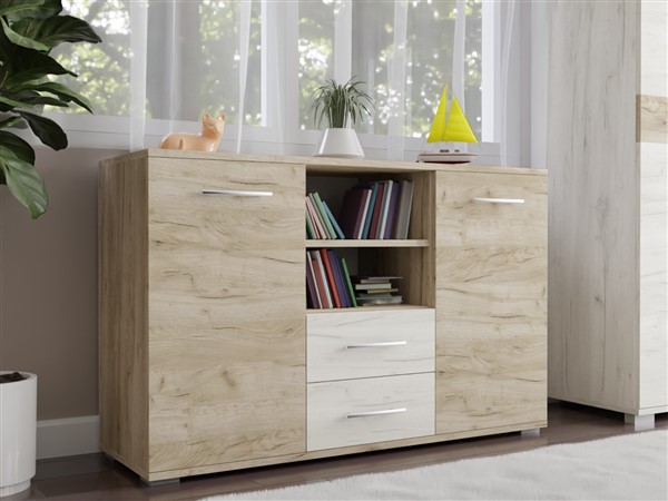 Budapest komód fehér kraft-szürke kraft 135cm