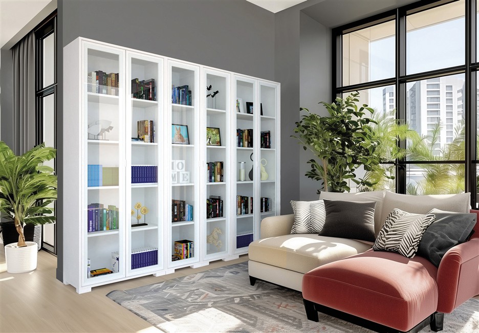 Polly vitrines könyvespolc  összeállítás 244 cm