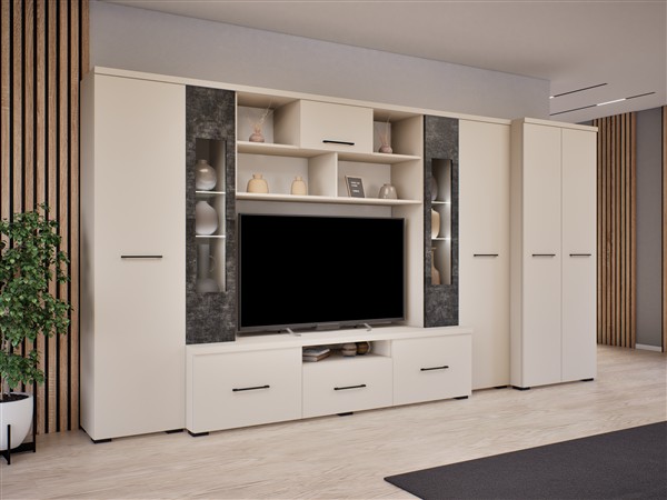 Bogi nappali szekrénysor kasmír-beton 380 cm