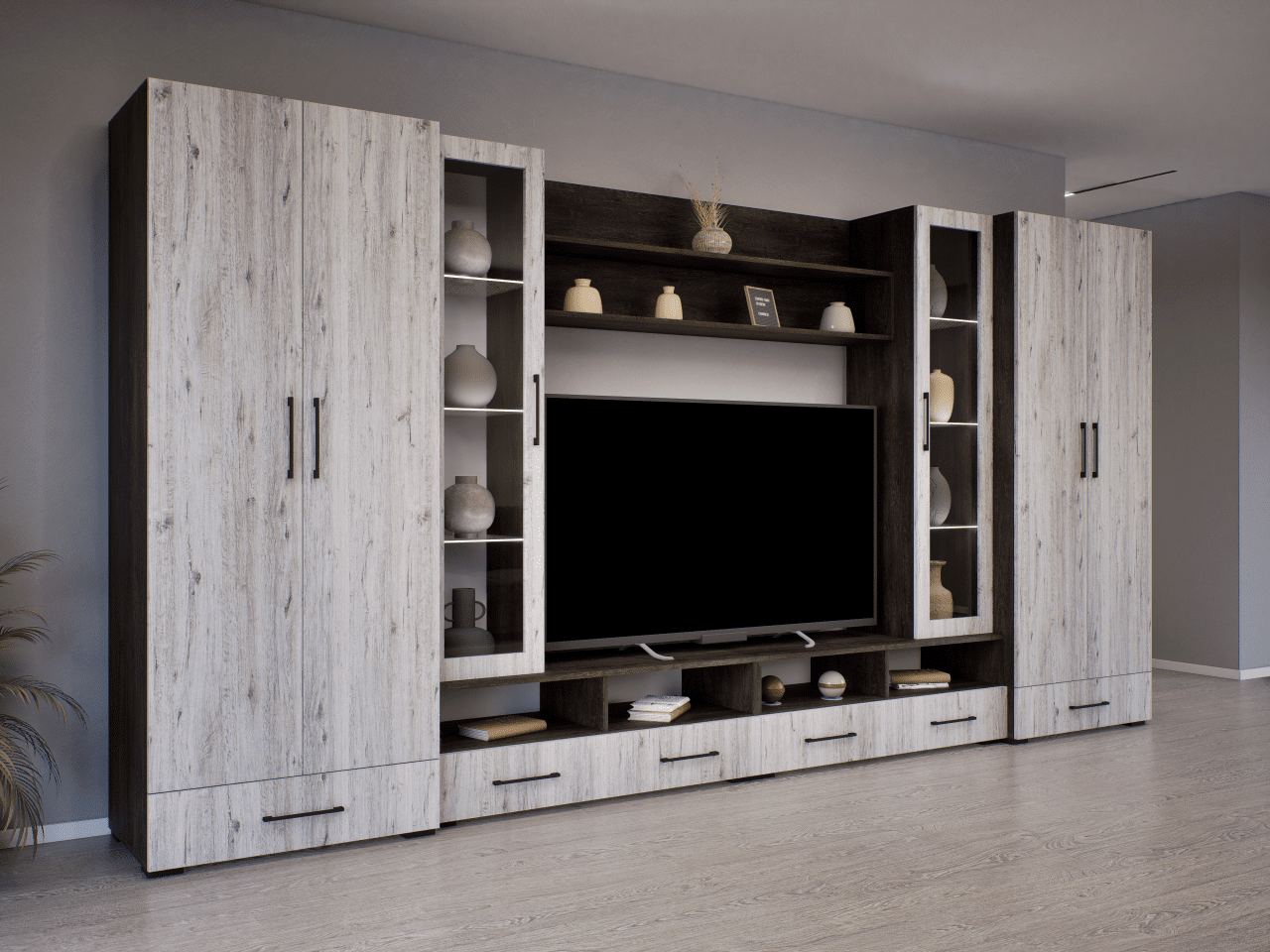 Anubis nappali szekrénysor concordia-cortona tölgy 400 cm